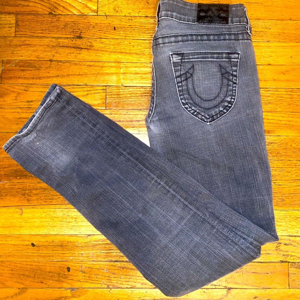 Grey denim True Religion brand jeans, size 26